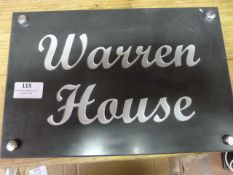 *Metal House Sign - Warren House