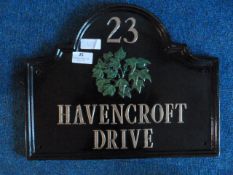 *Metal House Sign "23 Havencroft Drive"