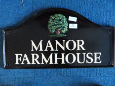 *Metal House Sign "Manor Farmhouse"
