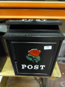 *Black Postbox with Rose Decoration