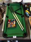 *Miniature Pool Table with Cues & Balls