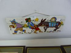 Pottery Wall Plaque - Spanish Men with Donkey