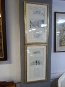 Pair of Framed Prints - Roman Theaters