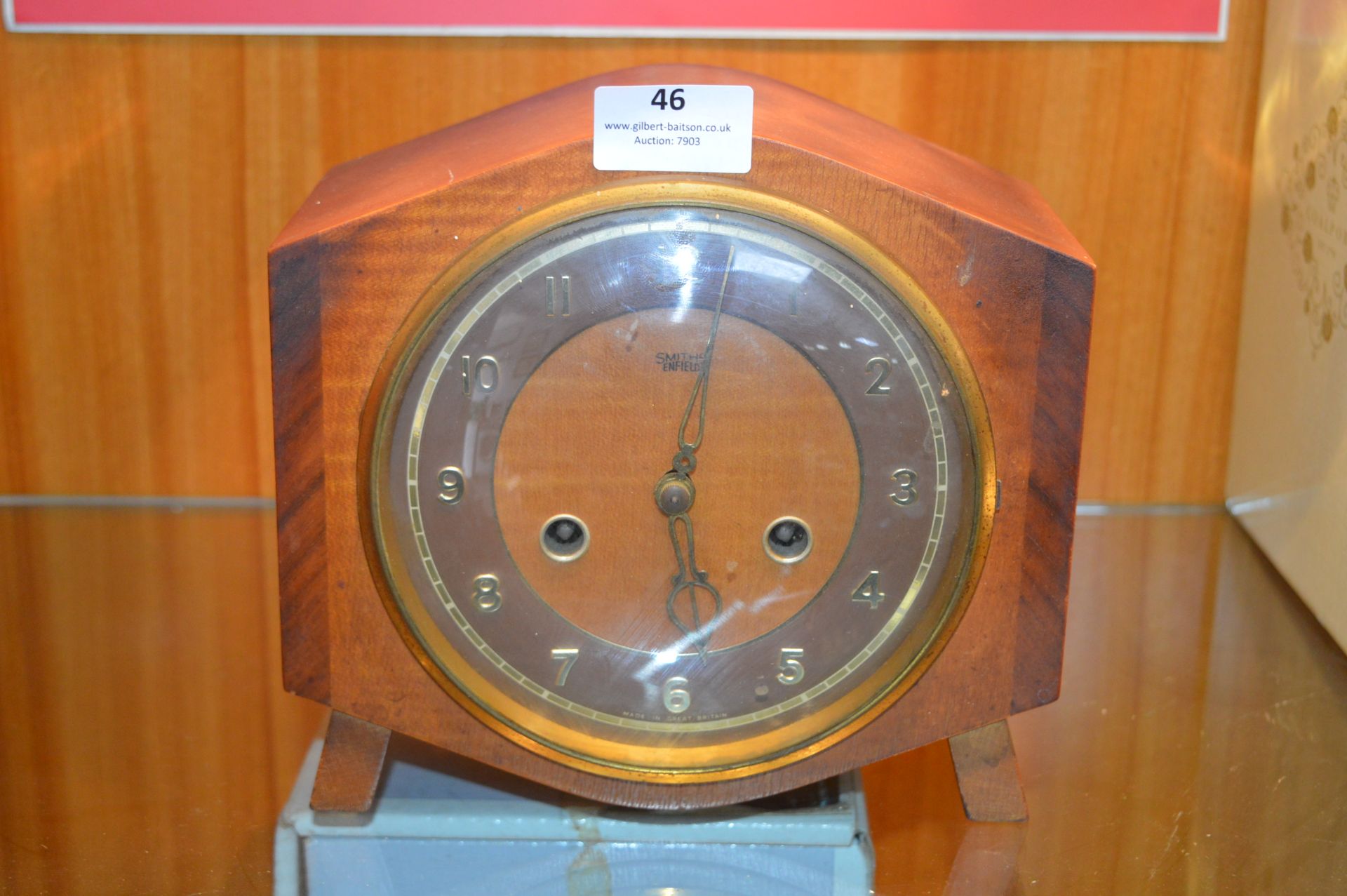 Smiths Enfield Walnut Mantel Clock