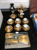 Decorative Tea Set and a Vanity Set with Mirror an