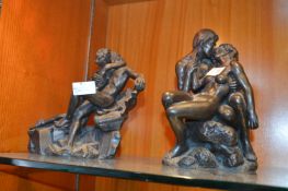 Two Bronze Effect Figurines
