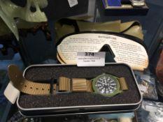 Military Wristwatch and Sunglasses