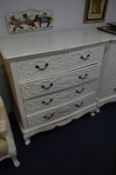 White Painted Two over Three Chest of Drawer with