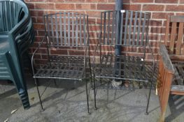 Pair of Cast Metal Folding Garden Chairs