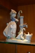 Lladro Figurine - Girl & Water Pump