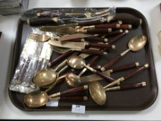 Indian Brass and Wood Cutlery Service