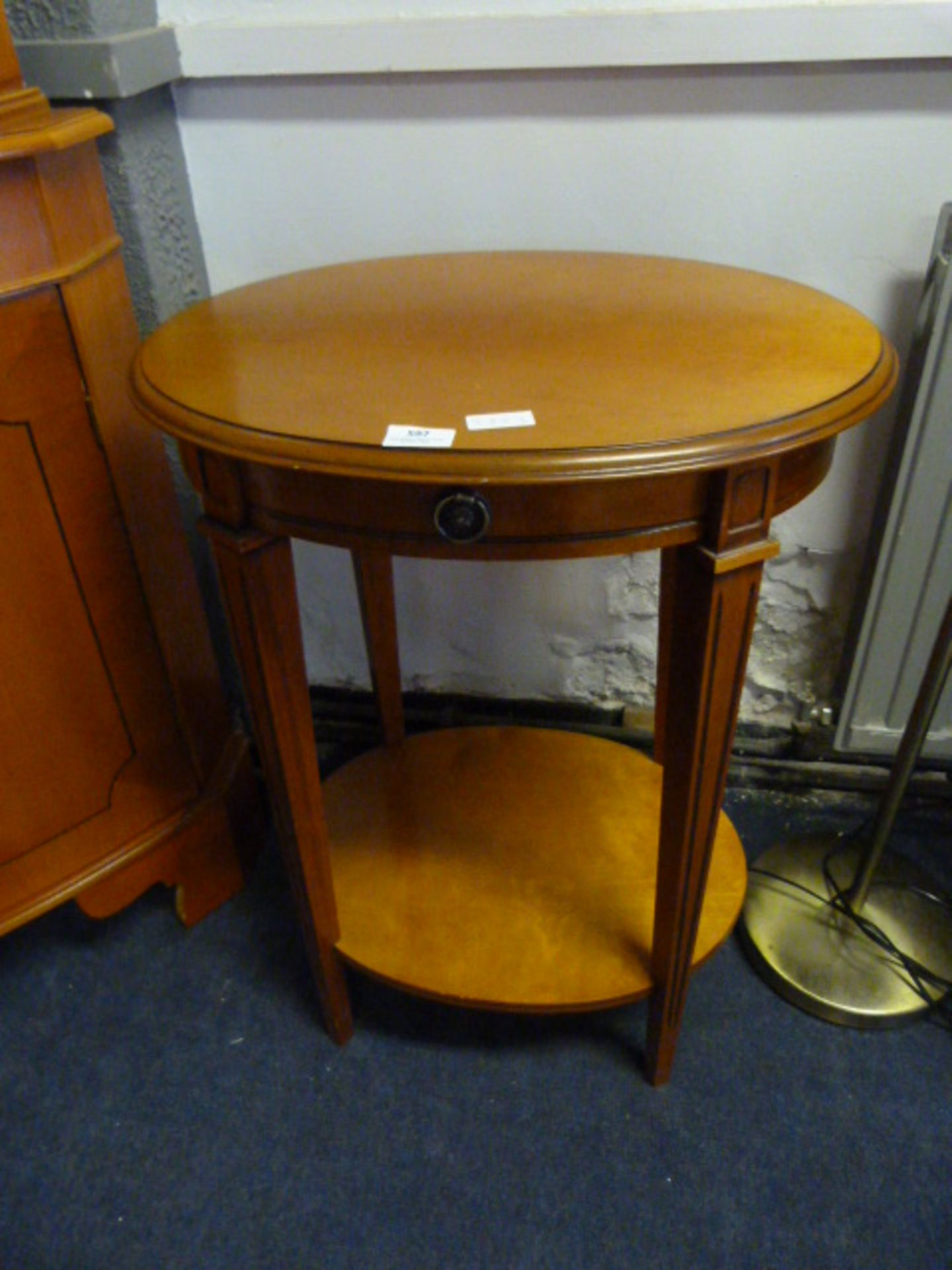 Walnut Oval Topped Occasional Table