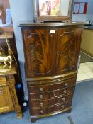 Mahogany Bow Front Drinks Cabinet Chest