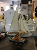 Model Life Boat and Sailing Boat