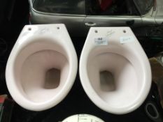 Two Ideal Standard Display Model Miniature Toilets