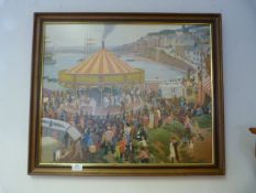 Framed Coloured Print - Seaside Carousel
