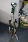 Gardening Tools; Fork, Loppers and Hedge Cutter