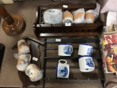 Dutch Delft Mugs, Jugs and a Part Tea Set