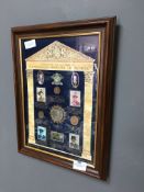 Framed Winston Churchill Coin and Stamp Collection