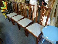 Set of Four Mahogany Stained Dining Chairs
