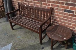 Teak Garden Bench and Side Table