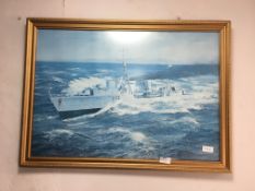 Framed J. Steven Dews Print - Royal Navy Ship