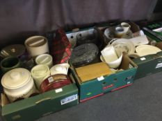 Three Boxes Containing Kitchen Storage Jars, Glass