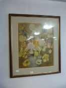 Large Framed Print - Still Life Flowers by Cedric