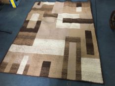Square Brown Patterned Rug 165x226cm