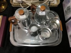Stainless Steel Tea Set and Tray