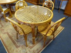 Cane Circular Topped Conservatory Table with Four