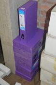Nine Lilac Foolscap Box Files