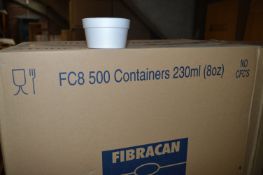 Three Boxes Containing 500 FC8 8oz Polystyrene Tubs