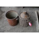 Earthenware Vessel with Lid and a Earthenware Container