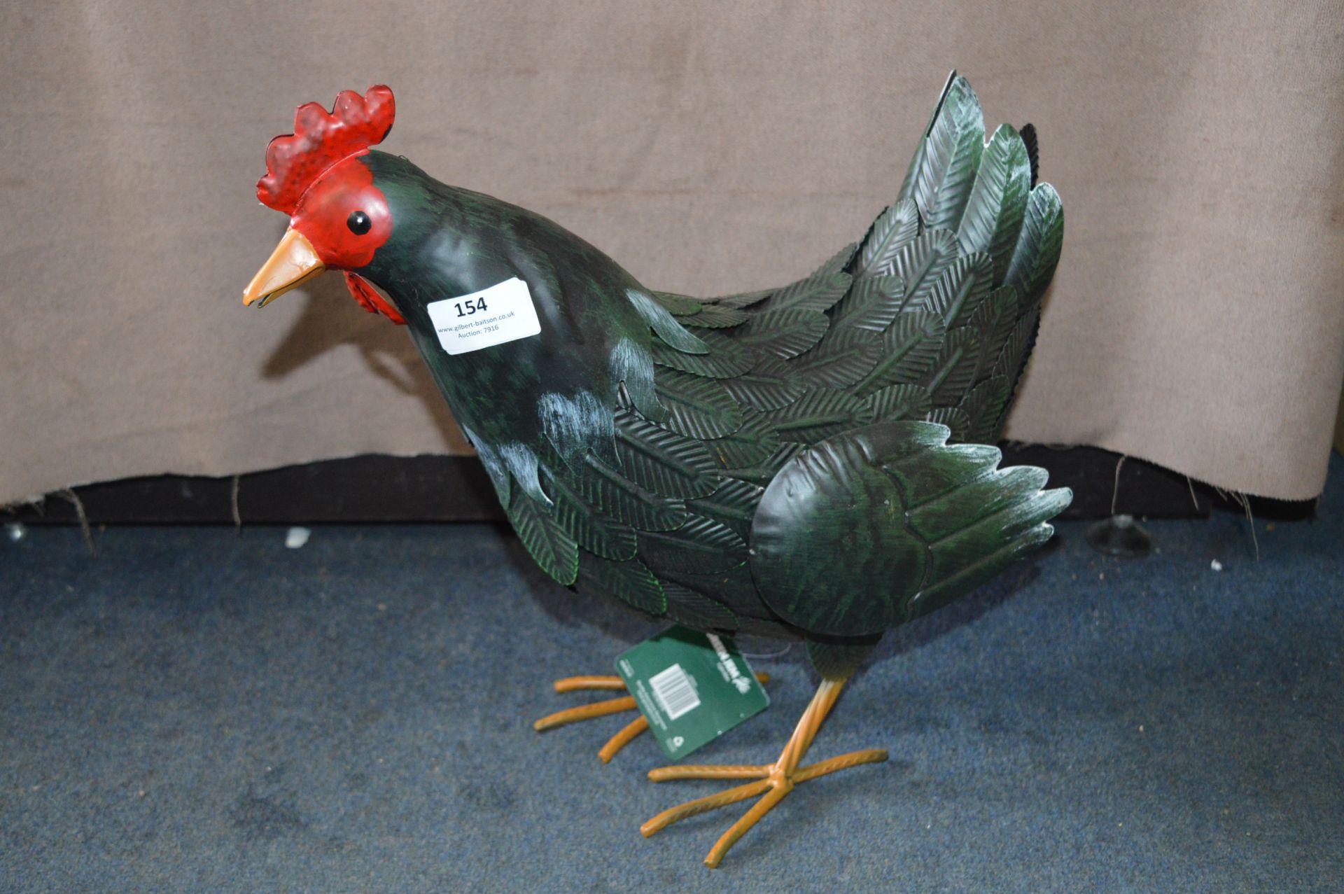 *Ornamental Painted Metal Chicken