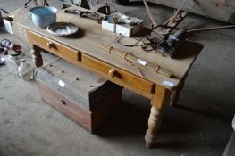 Pine Victorian Table with Drawers