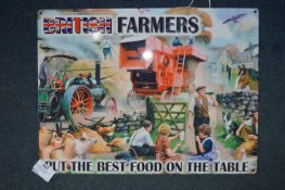 *40x30cm Metal Sign - "British Farmers put the Best Food on the Table"