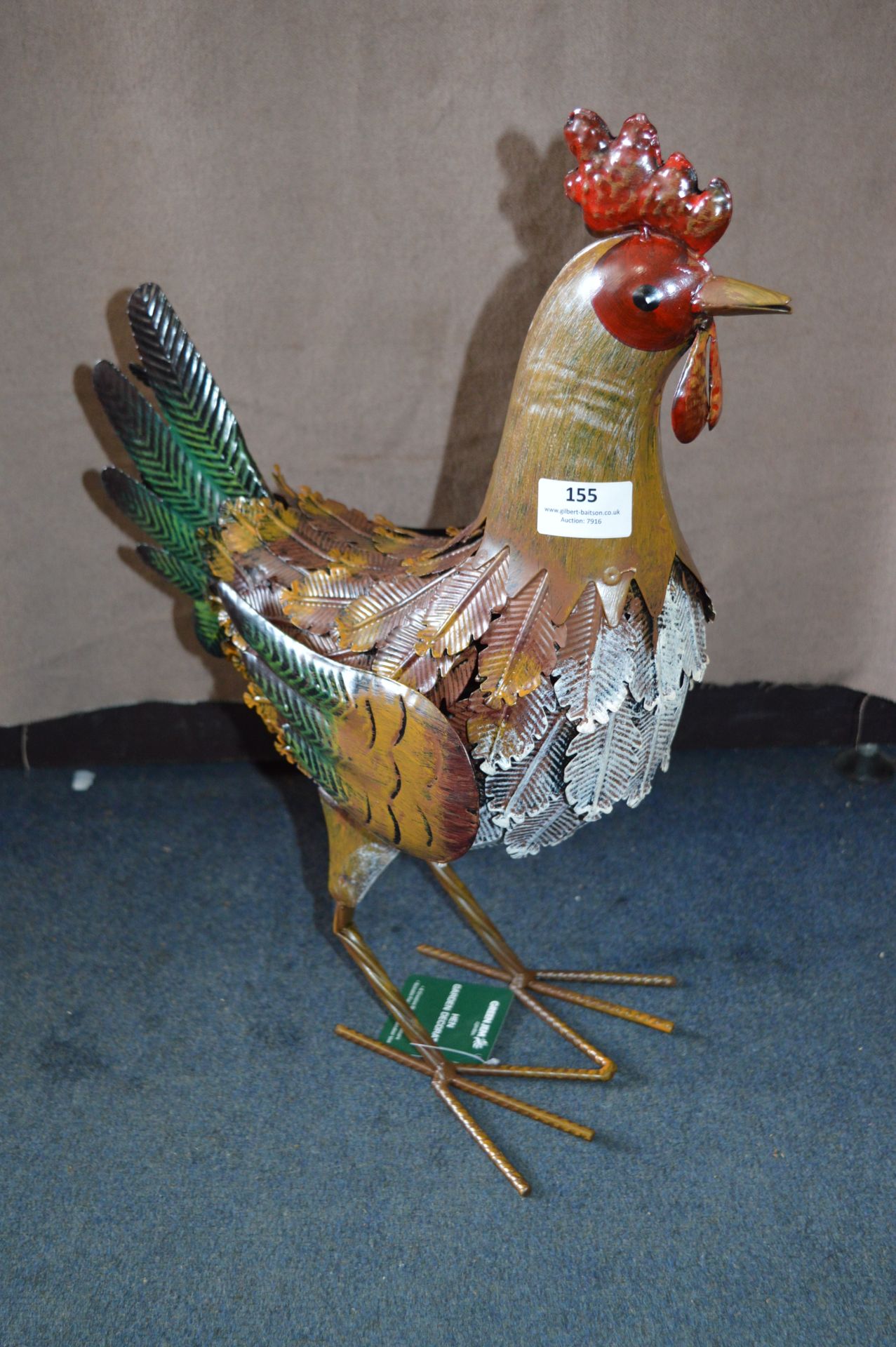 *Ornamental Painted Metal Chicken