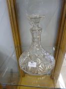 Lead Cut Crystal Glass Ships Decanter