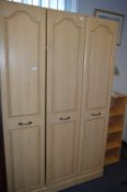 Beech Effect Three Door Wardrobe