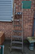 Pair of Six Tread Wooden Step Ladders