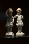 Pair of Continental Pottery Figurines - Boy & Girl