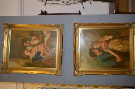 Pair of Gilt Framed Victorian Style Prints - Young