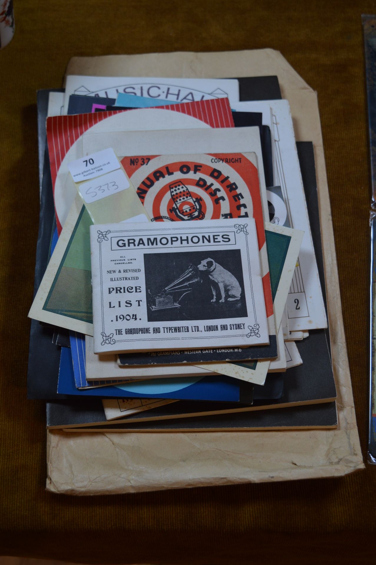 Ephemera Relating to Wind Up Gramophones and Music