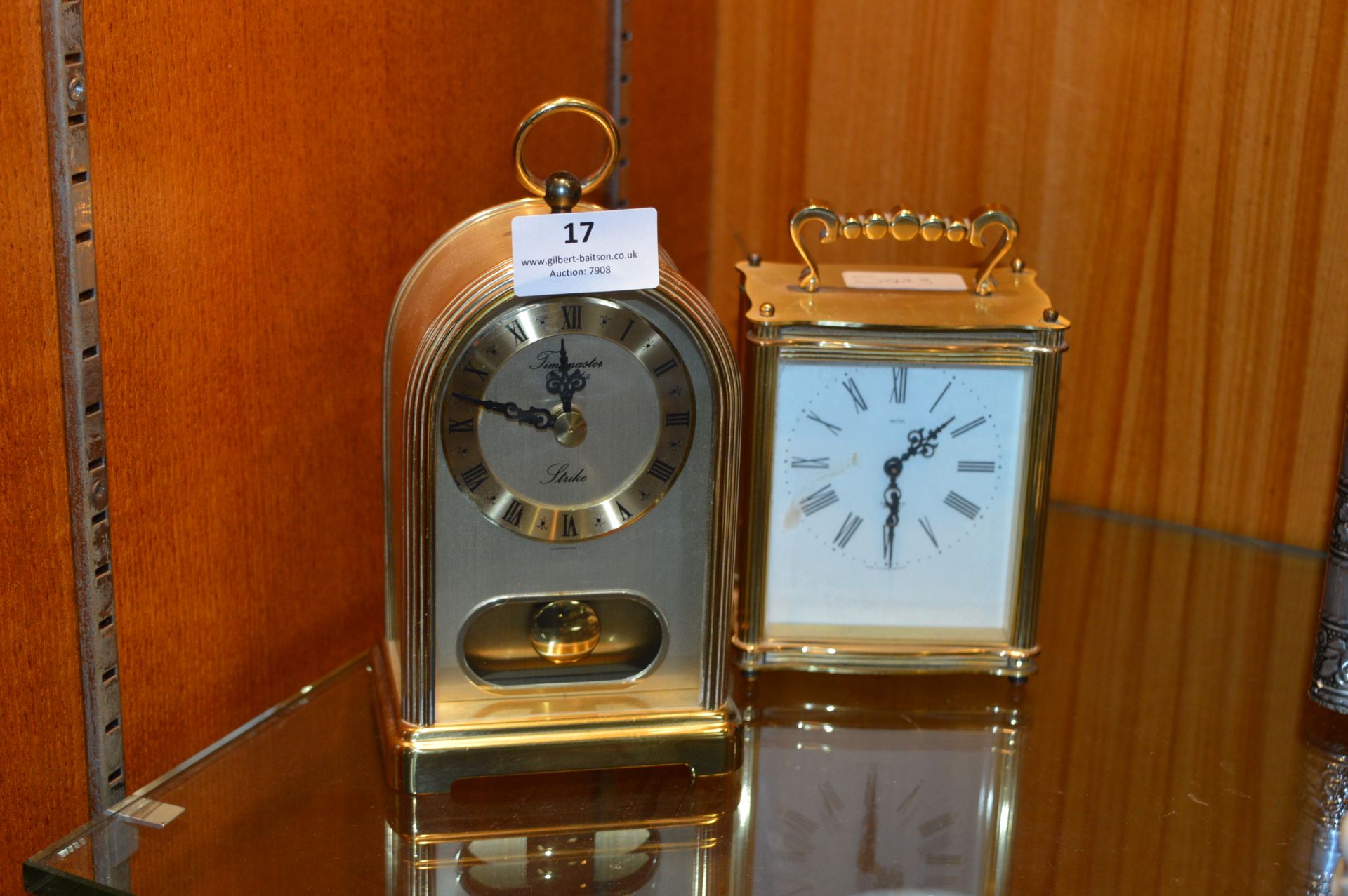 Two Brass Quartz Carriage Clocks