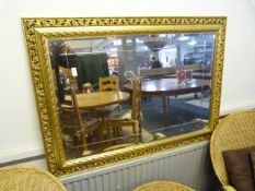 Large Gilt Framed Bevelled Edge Wall Mirror