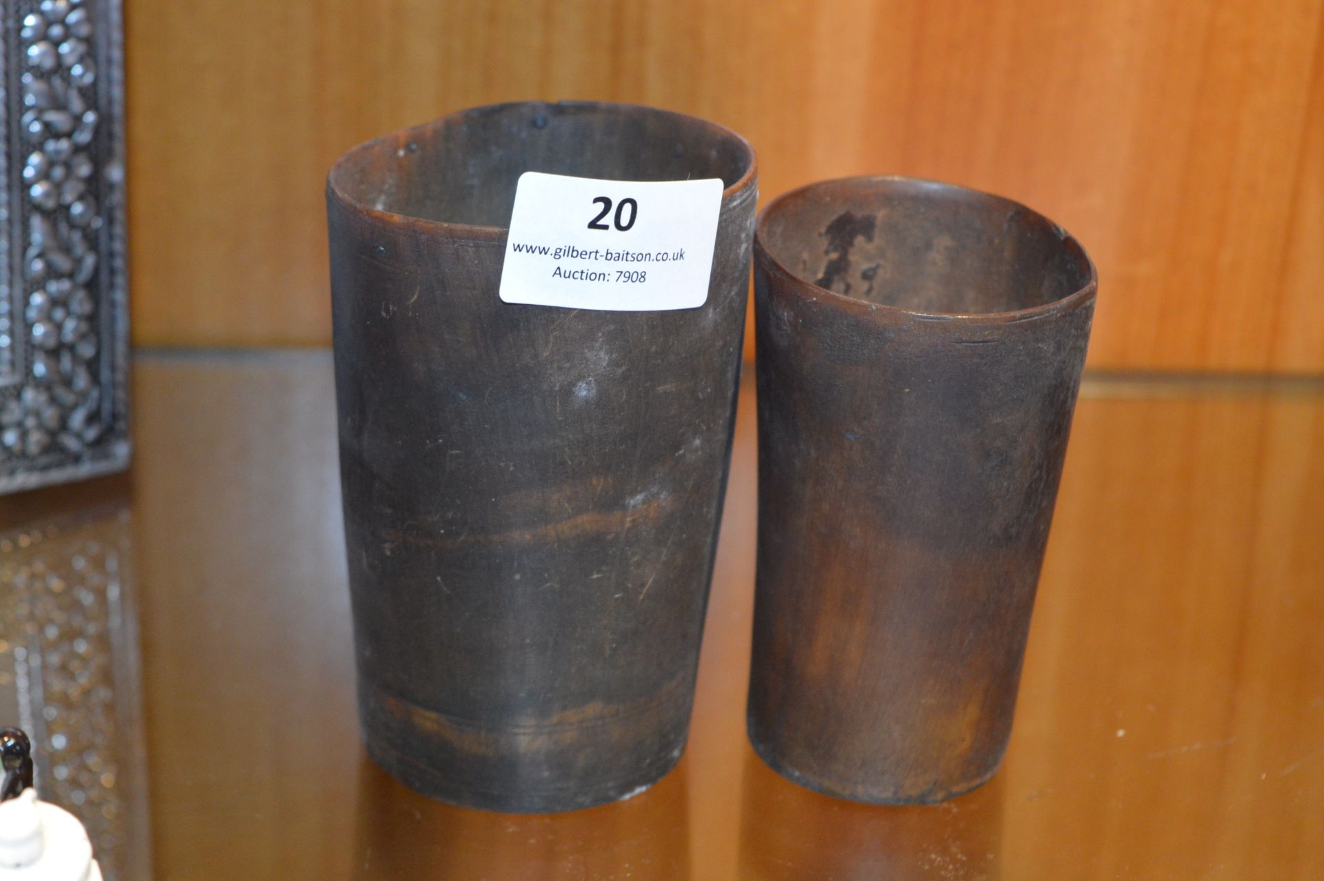 Two 18th Century Horn Beakers