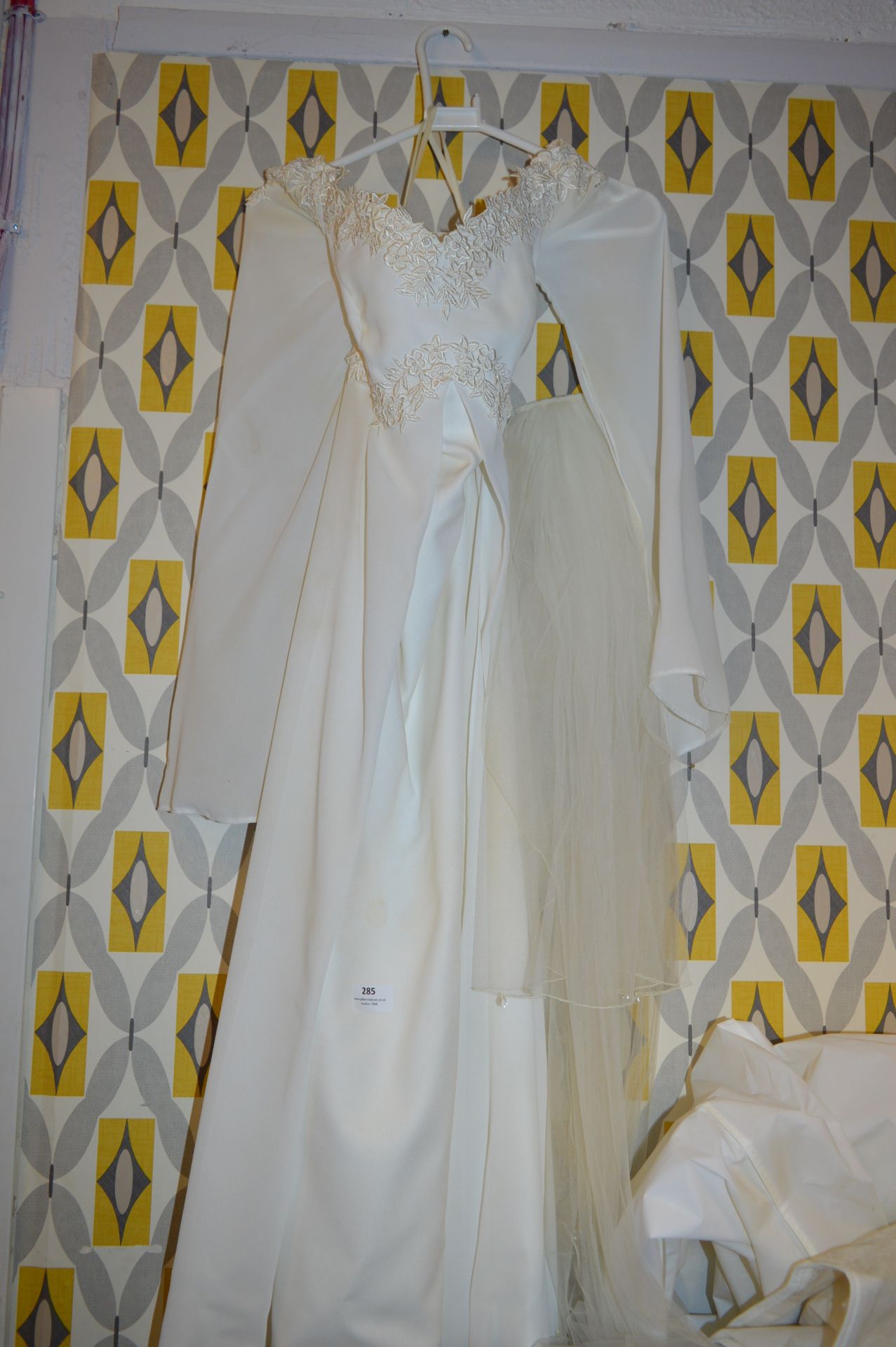 Silk Wedding Dress with Vale