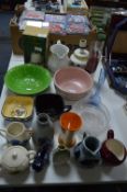 Table Lot of Pottery; Fruit Bowls, Vases, Jugs, Po