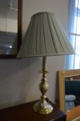 Brass Effect Table Lamp and Shade